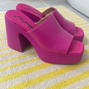 Free people leather platforms in grape